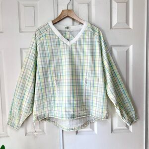 Vintage FG Field Gear Women’s Medium Pullover Plaid Windbreaker Pockets